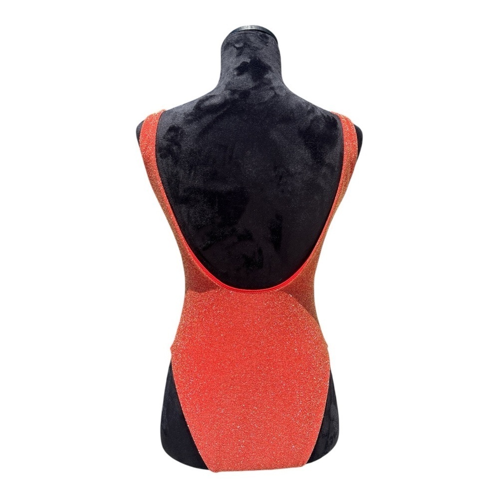 ❤️🔥”Showgirl” Era Orange/Red Sparkle One-Piece Swim/Bodysuit Size M Aerie❤️🔥 - Picture 7 of 14